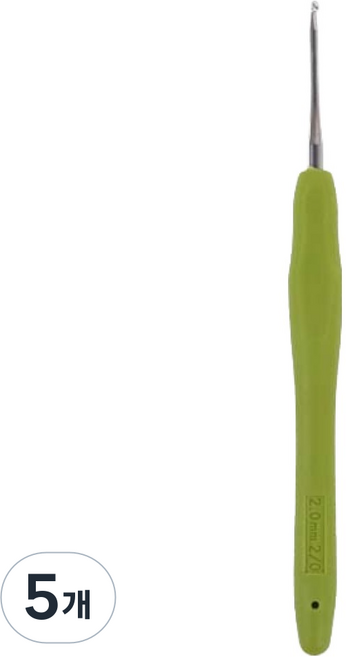 Ancalls Lava Lava 矽膠毛線鉤針 2/0號 2mm, 淺綠色, 5個
