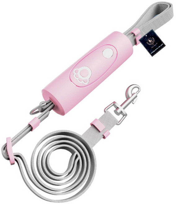 딩동펫 강아지 플레이 핸즈프리 리쉬 리드줄, 핑크, 1개
