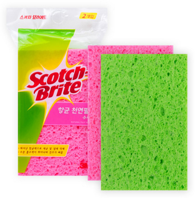 스카치브라이트 셀룰로오스 펄프 수세미, 2개입, 1개