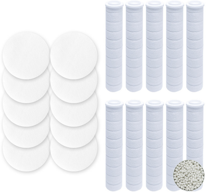 필터클래스 아토젯 샤워기 호환 염소완화필터 10개 + 헤드필터 10개, 1개