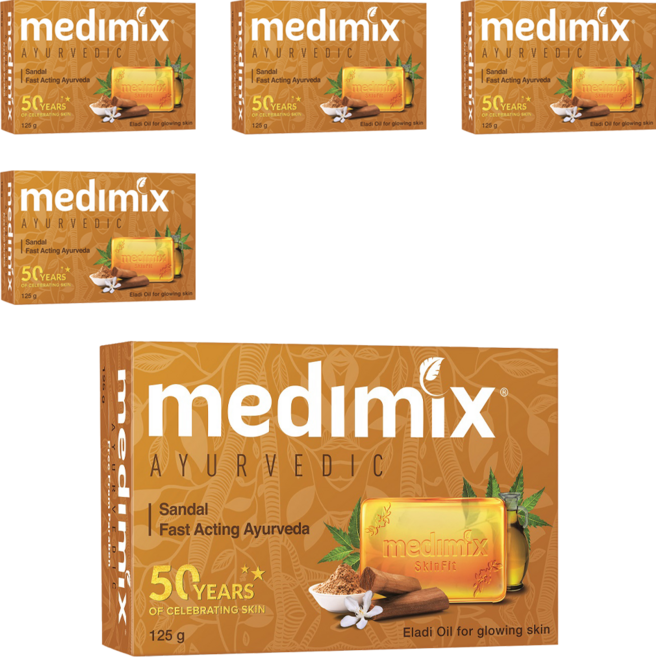medimix 印度綠寶石美肌皂 檀香, 125g, 5個