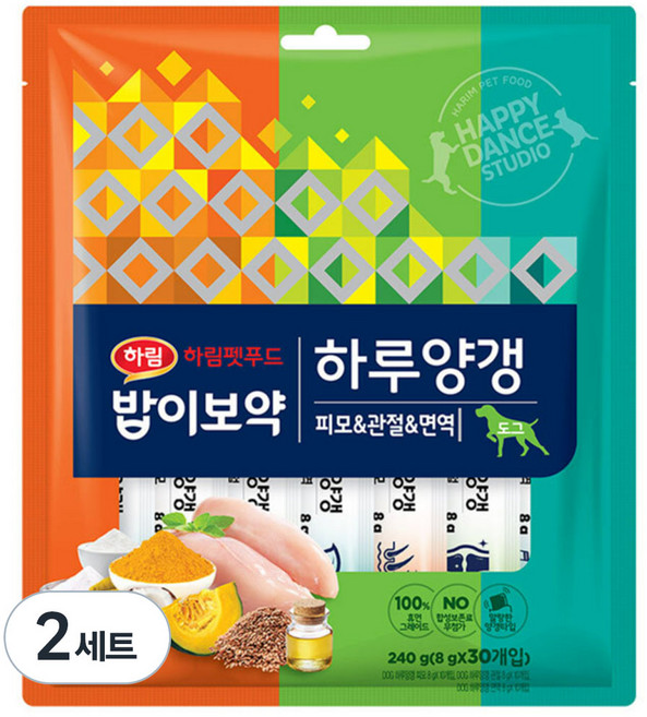 하림펫푸드밥이보약 강아지 하루양갱 피모 10p + 면역 10p + 관절 10p 세트, 닭고기, 240g, 2세트