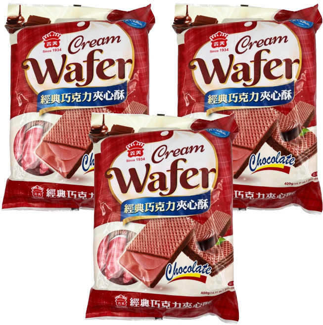 義美 夾心酥 巧克力, 400g, 3袋