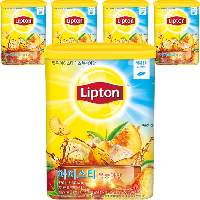 Lipton 立頓 水蜜桃味冰茶粉, 770g, 5個