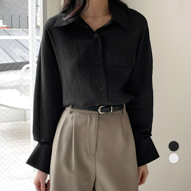 afinar 女款寬鬆絲質襯衫