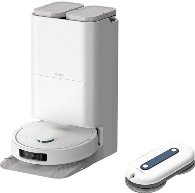 에브리봇 AI 클린케어 올인원 로봇청소기 + 엣지윈도우2 창문로봇청소기 Q9 + Q9 HOME + WS400 세트, Q9(청소기), Q9HOME(충전기), WS400(창문청소기), 화이트