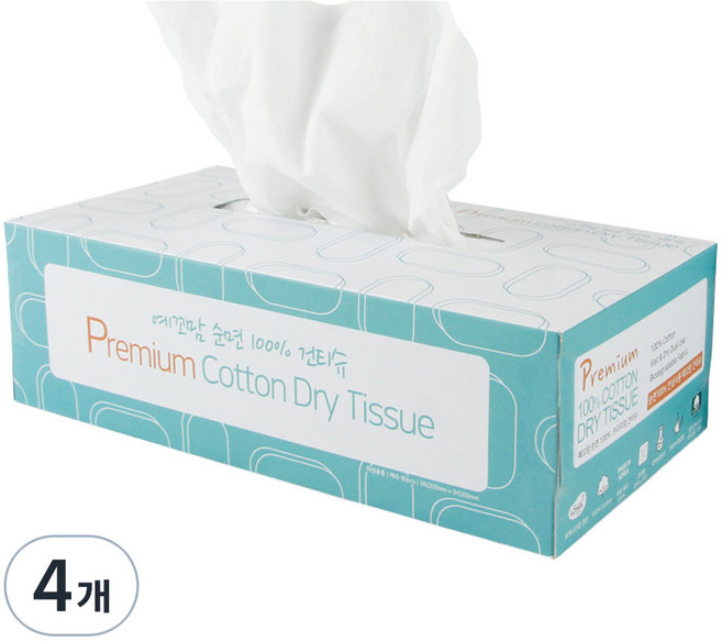 예꼬맘 페이스 순면 건티슈, 60g, 80매, 4개