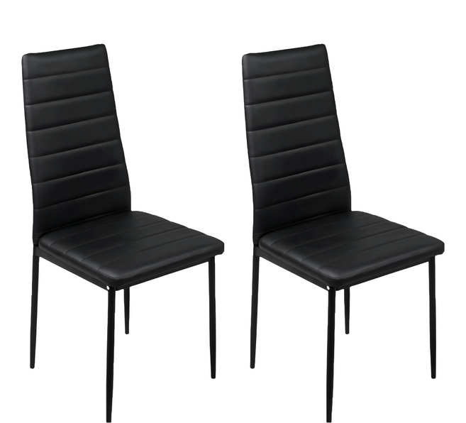 E-home Mano 曼諾經典高背餐椅 HTU010C-blk, 黑色, 2個