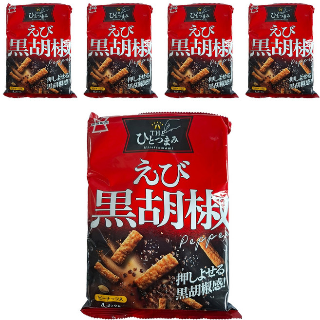 岩塚製菓 米果 黑胡椒蝦風味, 80g, 5包