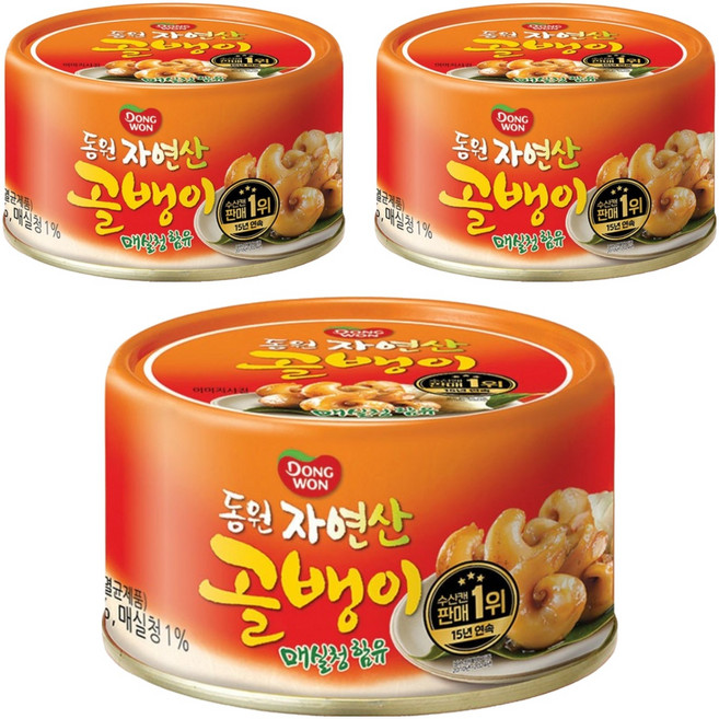 동원 자연산 매실청 골뱅이, 3개, 140g