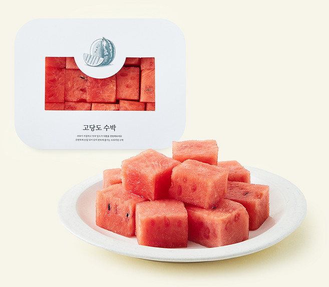 온브릭스 주식회사 농업회사법인 컷팅 고당도 수박, 500g, 1개