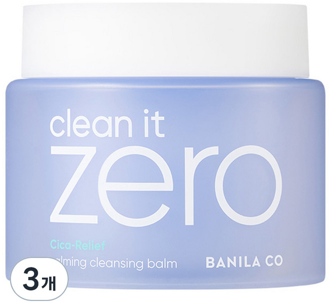 BANILA CO 芭妮蘭 Clean it ZERO零感肌瞬淨卸妝霜 積雪草舒緩款, 3罐, 180ml