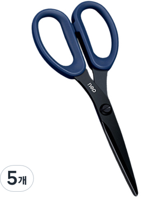 델리 블랙 블레이드 가위, 네이비, 5개