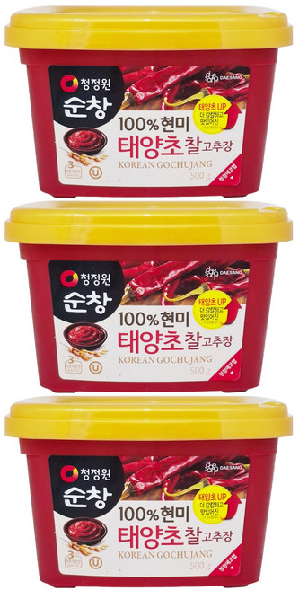 清淨園 Sunchang 韓式辣椒醬, 500g, 3盒