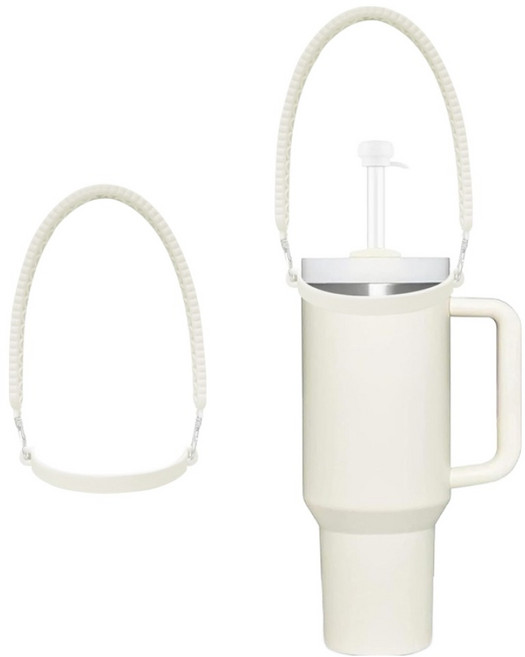 금깨비 텀블러 악세사리 실리콘 스트랩, 화이트, 2개