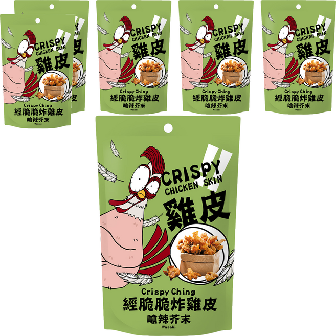 Crispy Ching 經脆脆 炸雞皮 嗆辣芥末, 30g, 6包