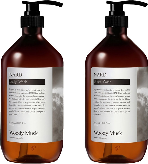 나드 바디워시 우디머스크, 1L, 2개