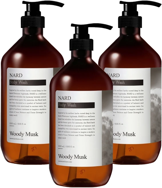 나드 바디워시 우디머스크, 1L, 3개 - 쿠팡