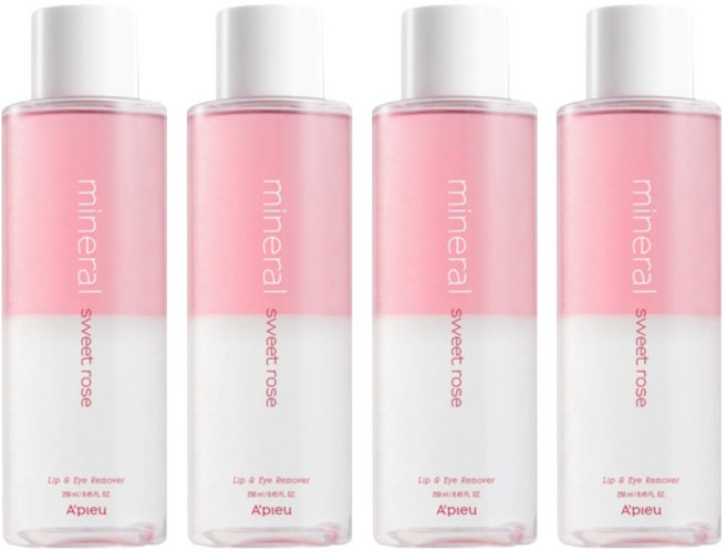 어퓨 미네랄 대용량 스윗로즈 립앤아이 리무버, 250ml, 4개