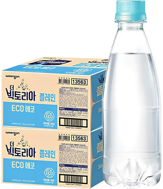 웅진빅토리아 플레인 탄산수 에코 무라벨, 350ml, 40개