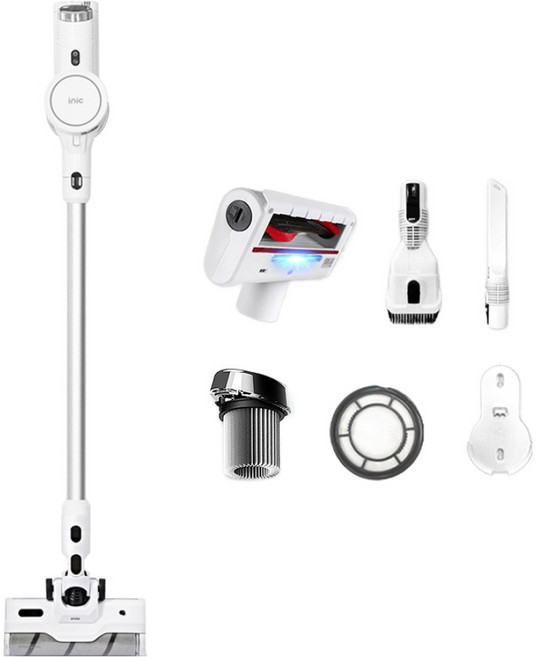 아이닉 차이슨 무선청소기 i20 Elite + UV헤드브러시 + UV침구브러시 + 필터, 화이트