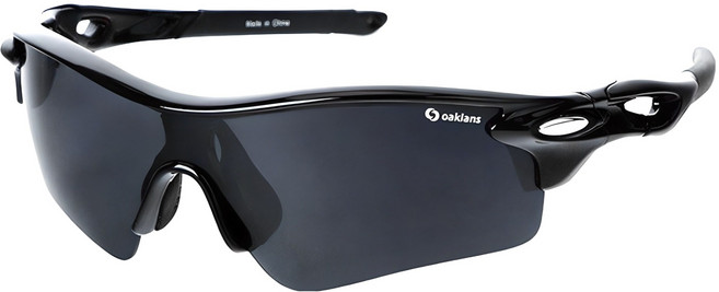 오클랜즈 편광 스포츠 선글라스 Q320, 블랙프레임 + 스모크편광렌즈, 1개