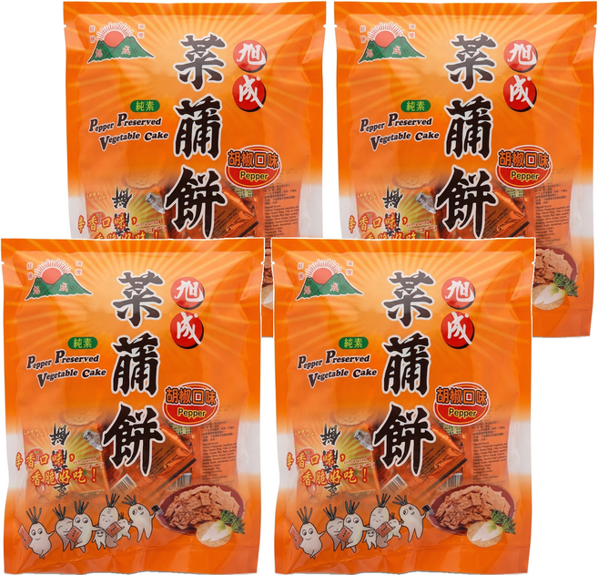 旭成 胡椒菜脯餅, 250g, 4袋