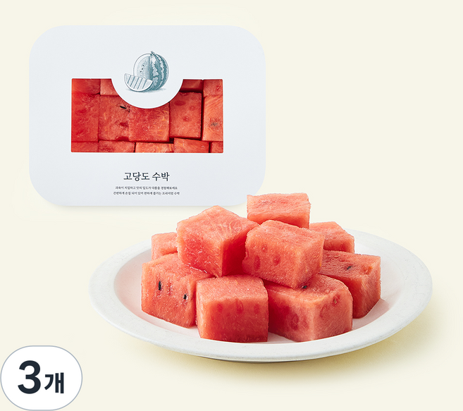 컷팅 고당도 수박, 500g, 3개
