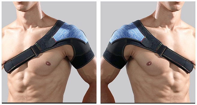 리치덕 숄더 이중숄더패드 어깨보호대 블루블랙, 1개