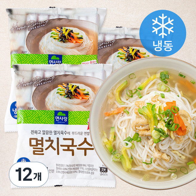 면사랑 멸치국수 (냉동), 307g, 12개