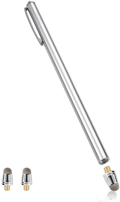 루아모 울트라슬림 태블릿 터치펜, 크롬 실버, 1개