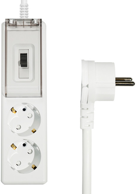 써지오 고용량 납작 슬림 안전 멀티탭 2구 DH-3029-BM, 1.5m, 화이트, 1개