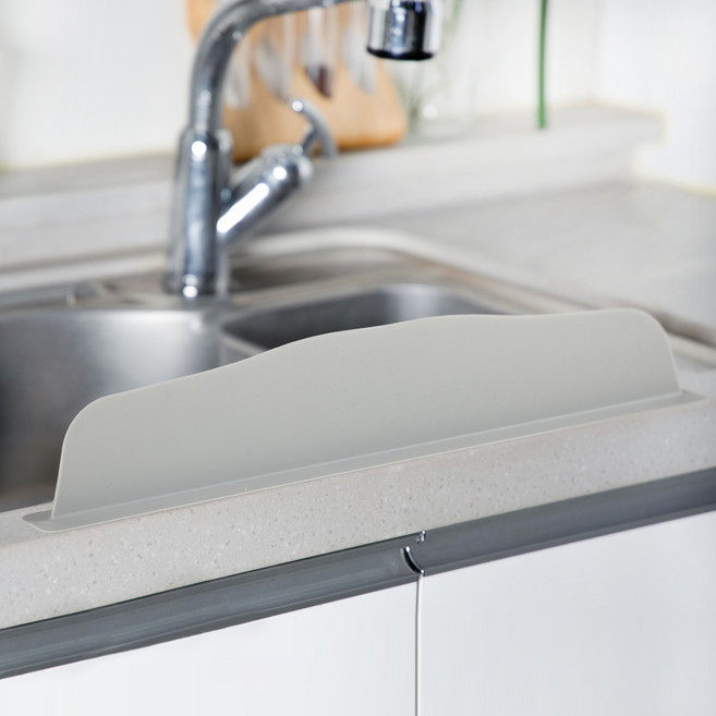 인콕 국산 흡착식 실리콘 싱크대 물막이 슬림형, 그레이, 1개