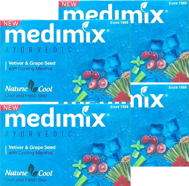 medimix 台灣公司貨 印度藍寶石皇室藥草浴 美肌皂 沁涼岩蘭草, 4個