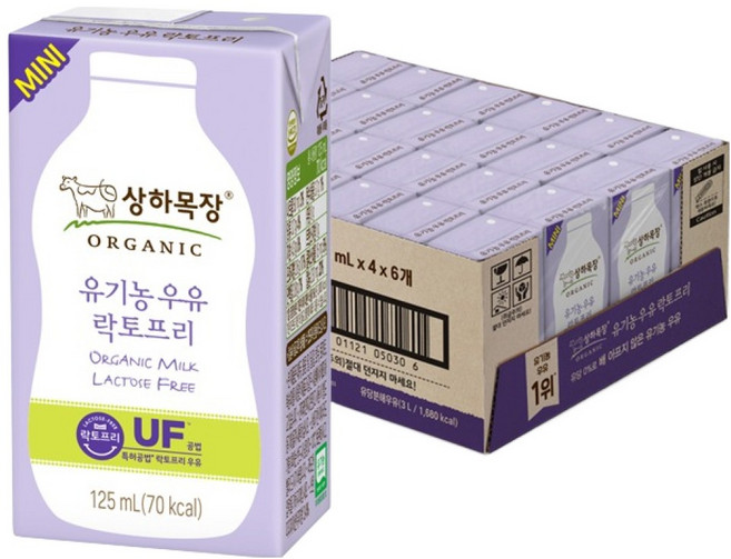 상하목장 락토프리 멸균우유 MINI, 24개, 125ml