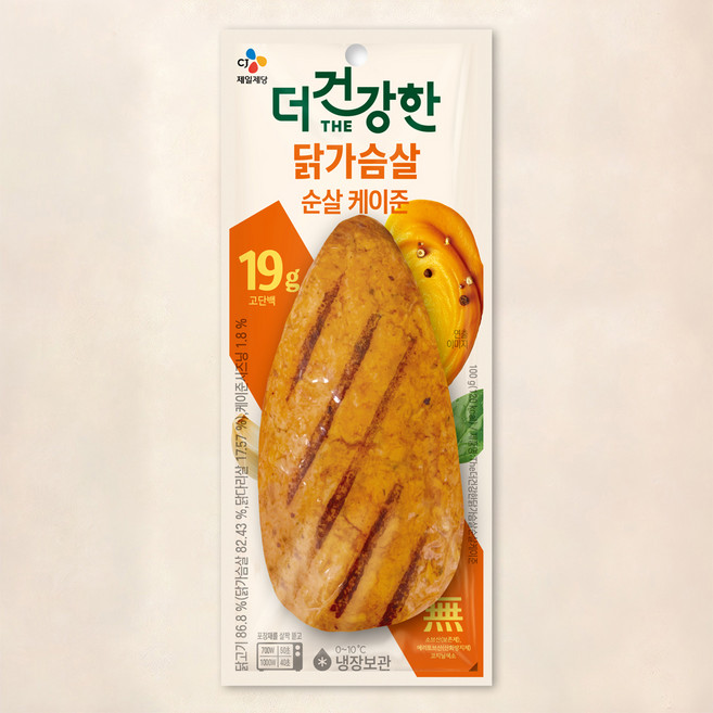 더건강한 부드러운 닭가슴살 순살 케이준, 100g, 1개