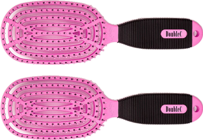 뉴웨이 헤어브러쉬 더블씨, Pink, 2개