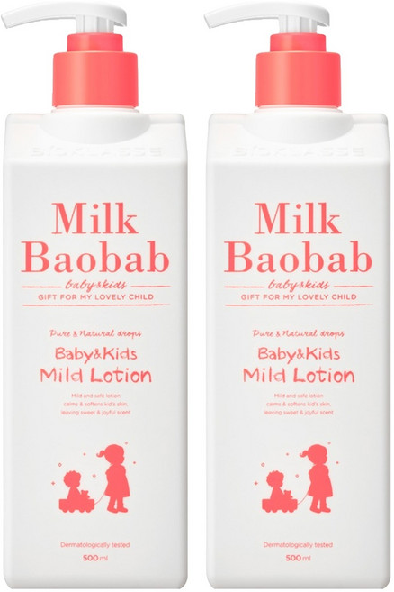 밀크바오밥 베이비앤키즈 마일드 로션, 2개, 500ml
