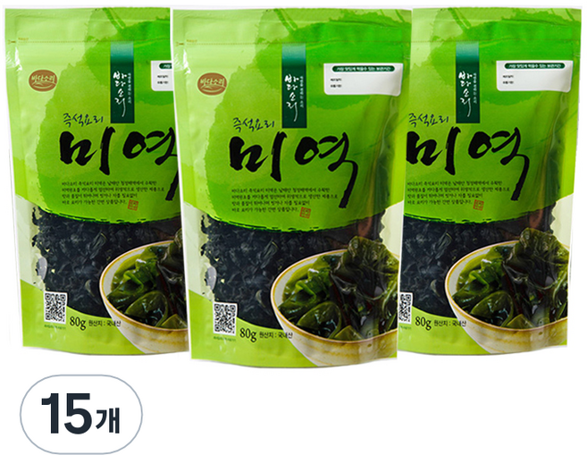 바다소리 즉석요리 미역, 80g, 15개