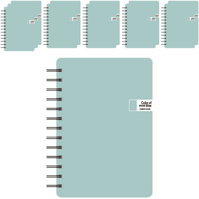 톡톡팬시 CMYK 컬러 스프링 노트, 민트, 12개
