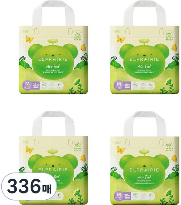 엘프레리 에어필 팬티형 기저귀 남여공용, 중형(M), 336매