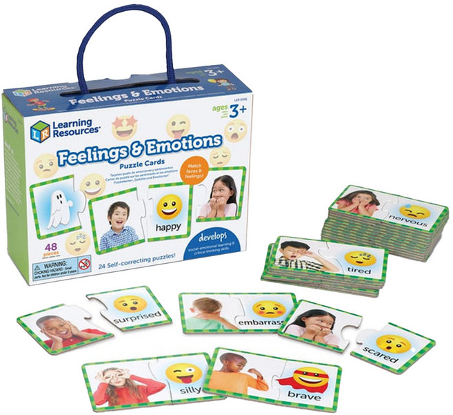 Learning Resources 情緒認知拼圖卡, LR 多色, 1組