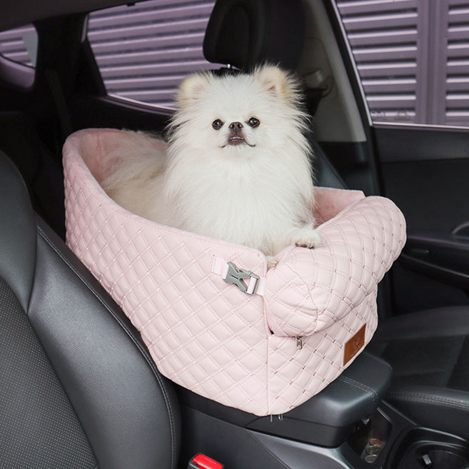 딩동펫 반려동물 프리미엄 콘솔박스 카시트, 핑크, 1개