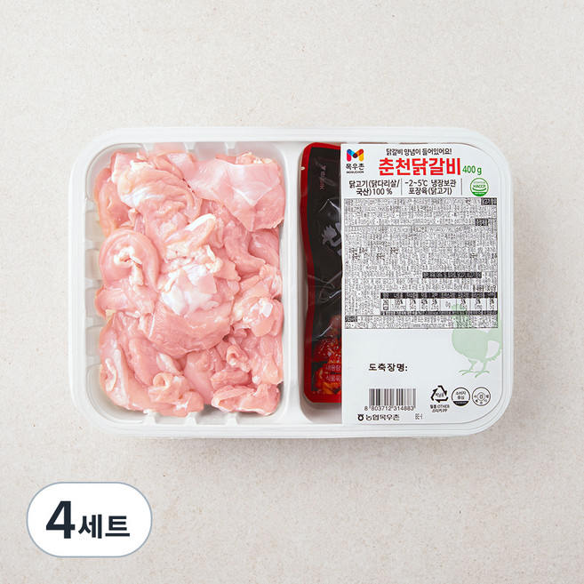 목우촌 춘천닭갈비 400g + 춘천식 닭갈비 양념 130g 세트 (냉장), 4세트