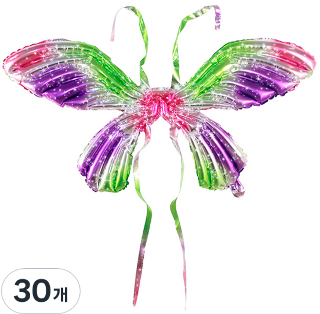 마켓감성 나비날개 풍선, 별빛 녹색보라, 30개