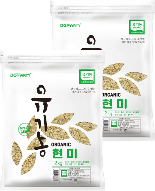 대구농산 유기농 현미, 1kg, 2개
