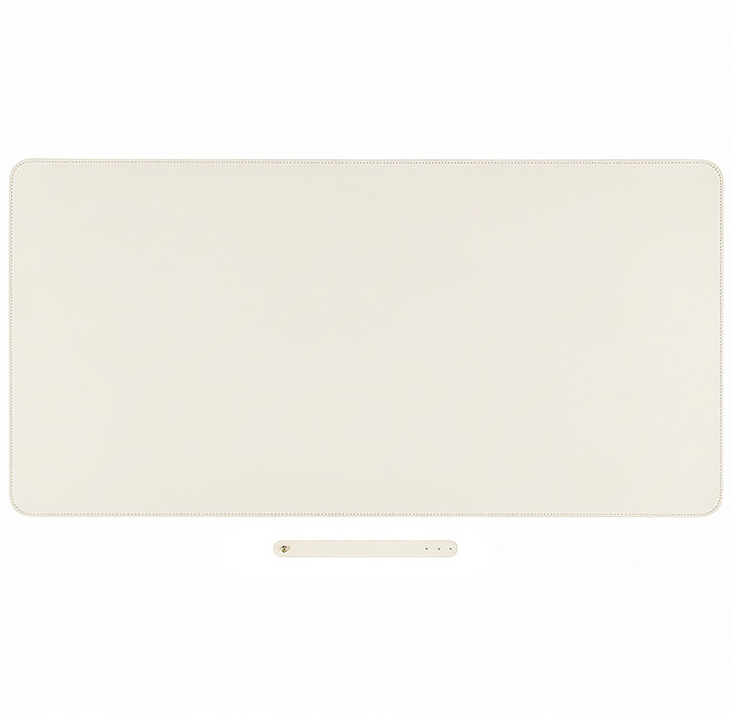쿠말 가죽 대형 책상 보호 데스크 매트, 크림아이보리