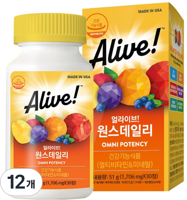 얼라이브 원스데일리 51g, 30정, 12개