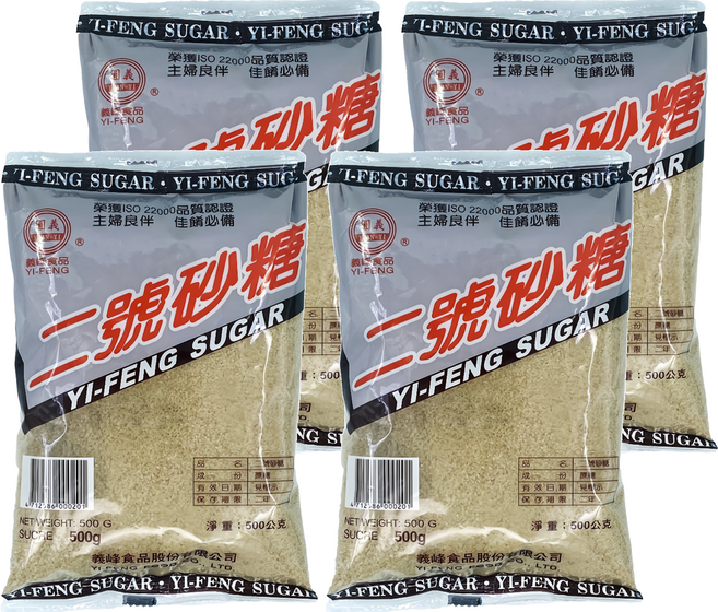 義峰食品 二號砂糖, 500g, 4包