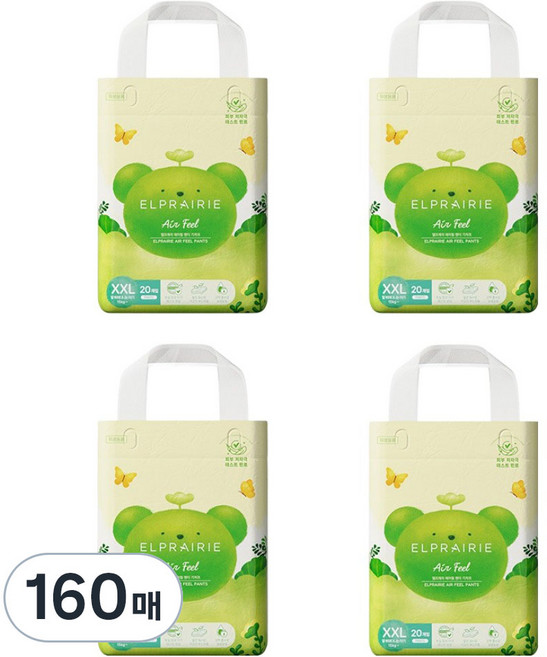 엘프레리 에어필 팬티형 기저귀 남여공용, 점보형(2XL), 160매
